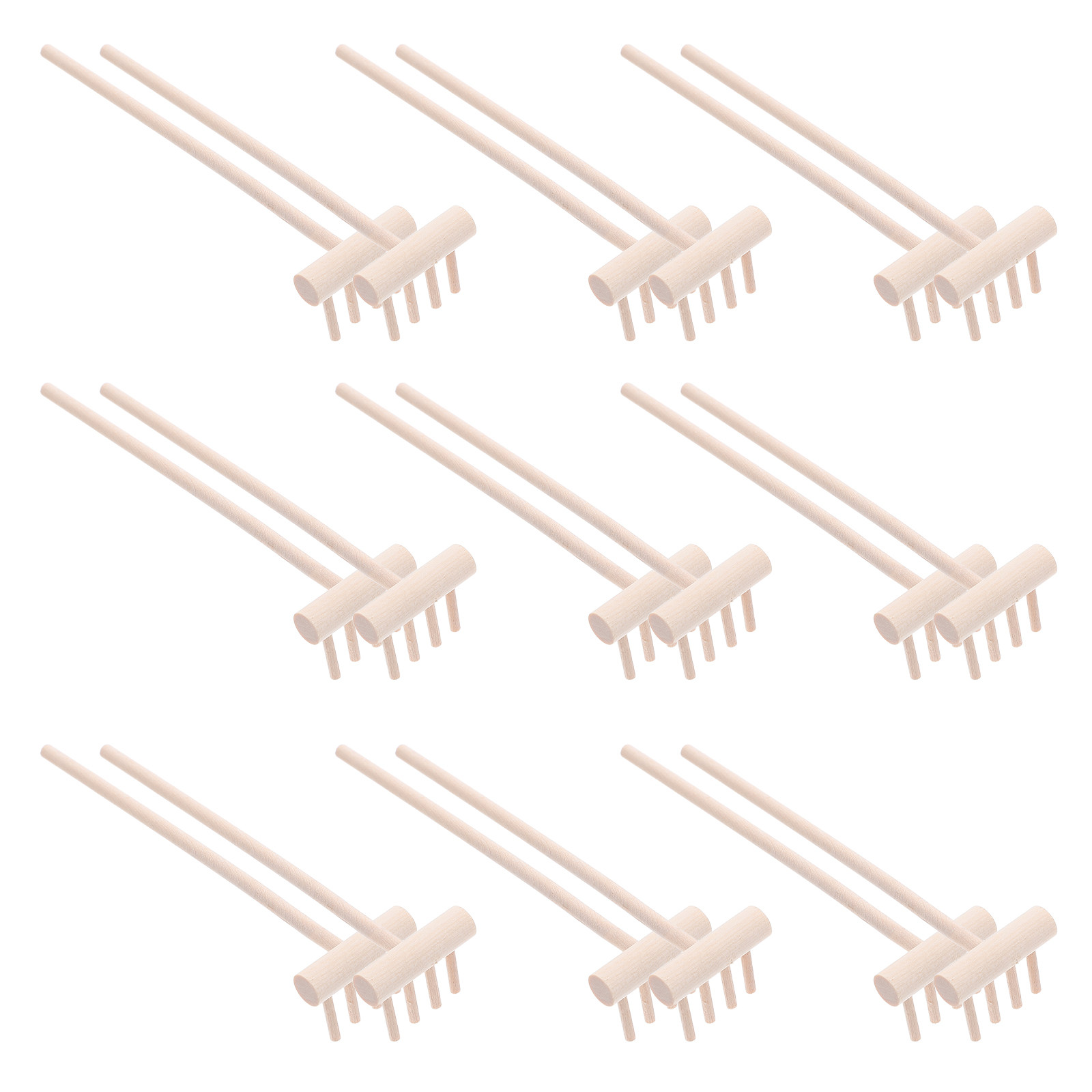 Zen Gardening Tools - 24Pcs Small Wood Sand Rake Portable