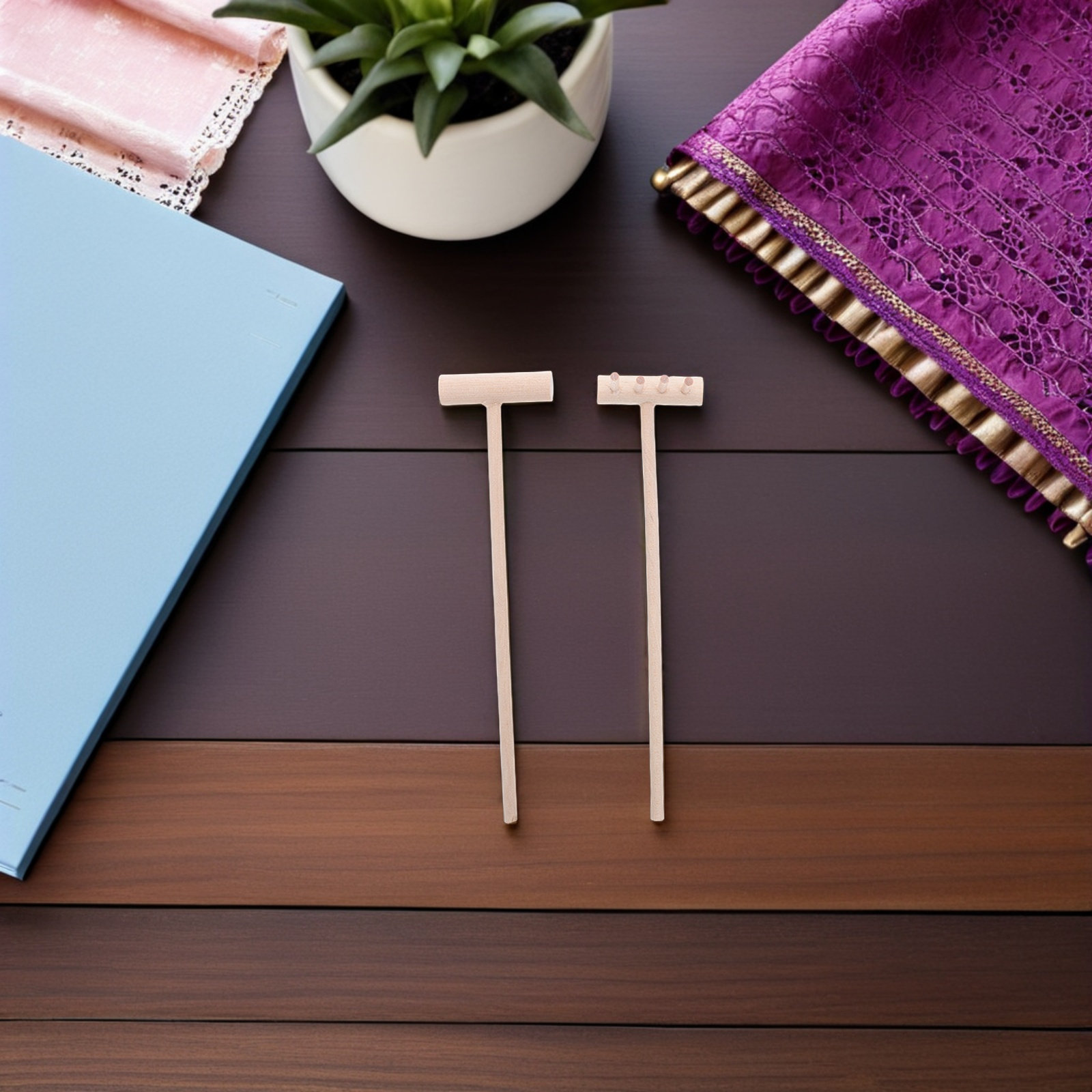 24Pcs Small Wood Sand Rake Por - Zen Gardening Tools ulasan dan harga