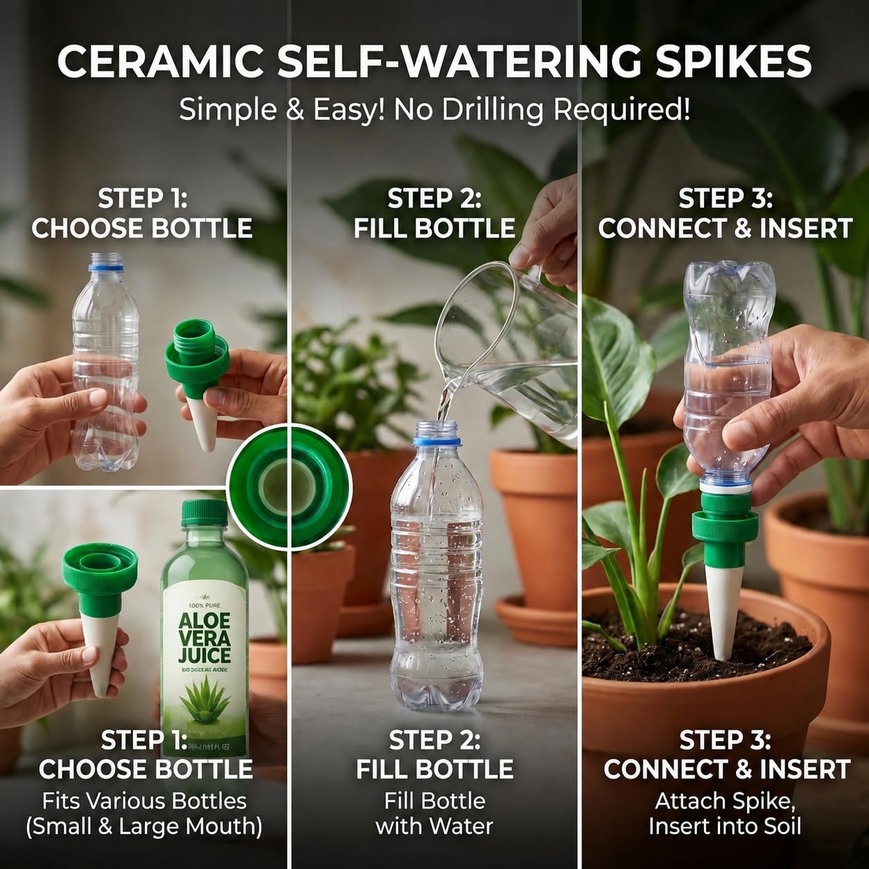 Terracotta Watering Spikes for - Automatic Plant Waterer ulasan dan harga