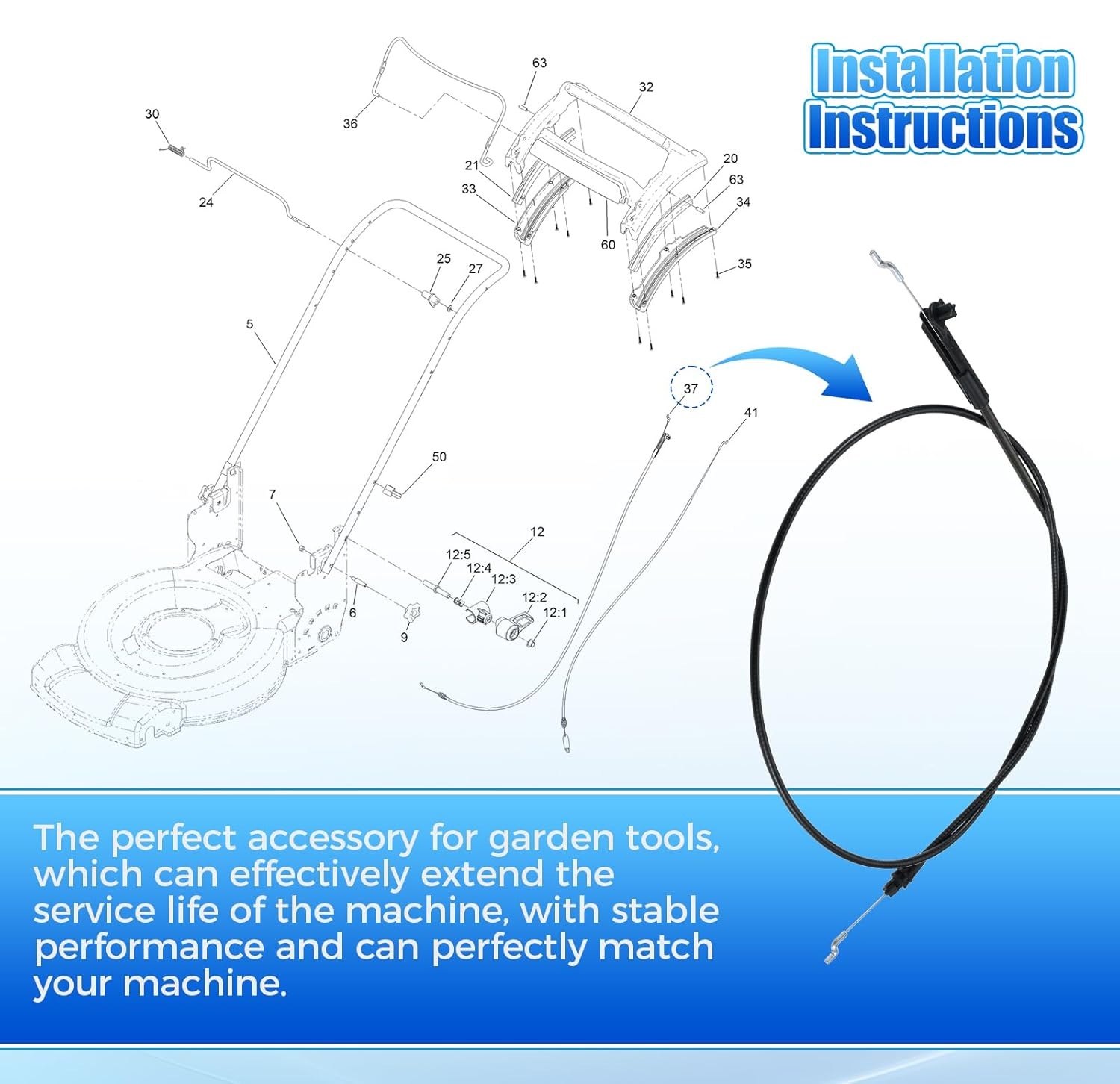 139-6594 PP B&S Brake Cable fo - Gardening Tools B&M ulasan dan harga