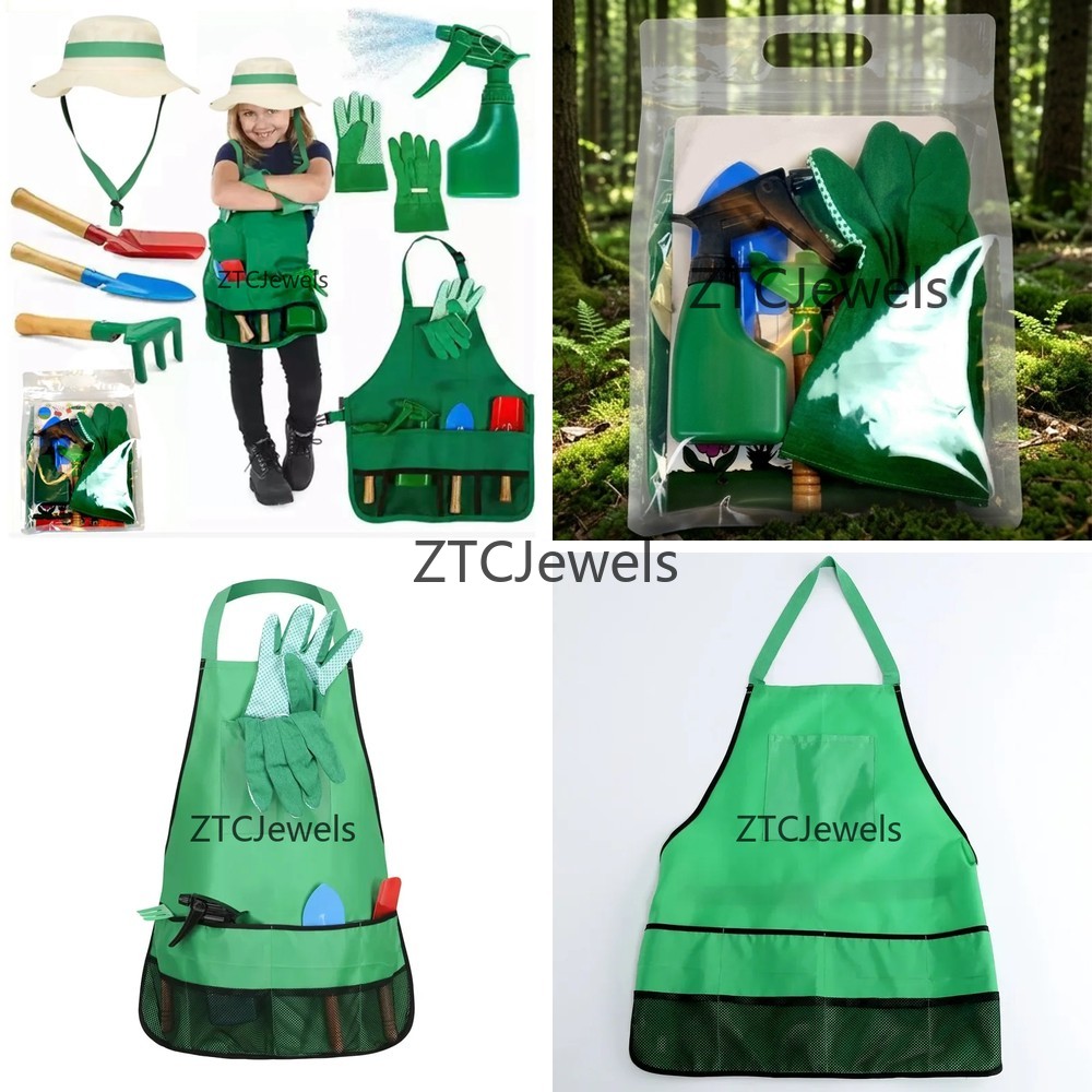 Kids Garden Apron Tool Set wit - Gardening Tools Kids Set ulasan dan harga
