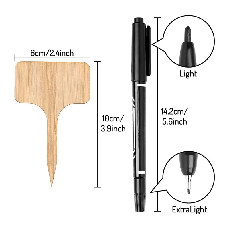 10-60PCS T-Type Bamboo Plant L - Gardening Tools Labeled ulasan dan harga