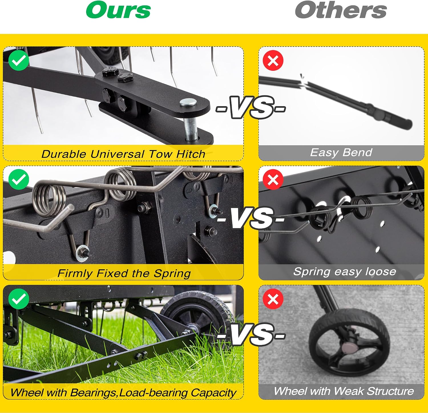 Tow Behind Lawn Dethatcher Rak - Gardening Yard Tools ulasan dan harga