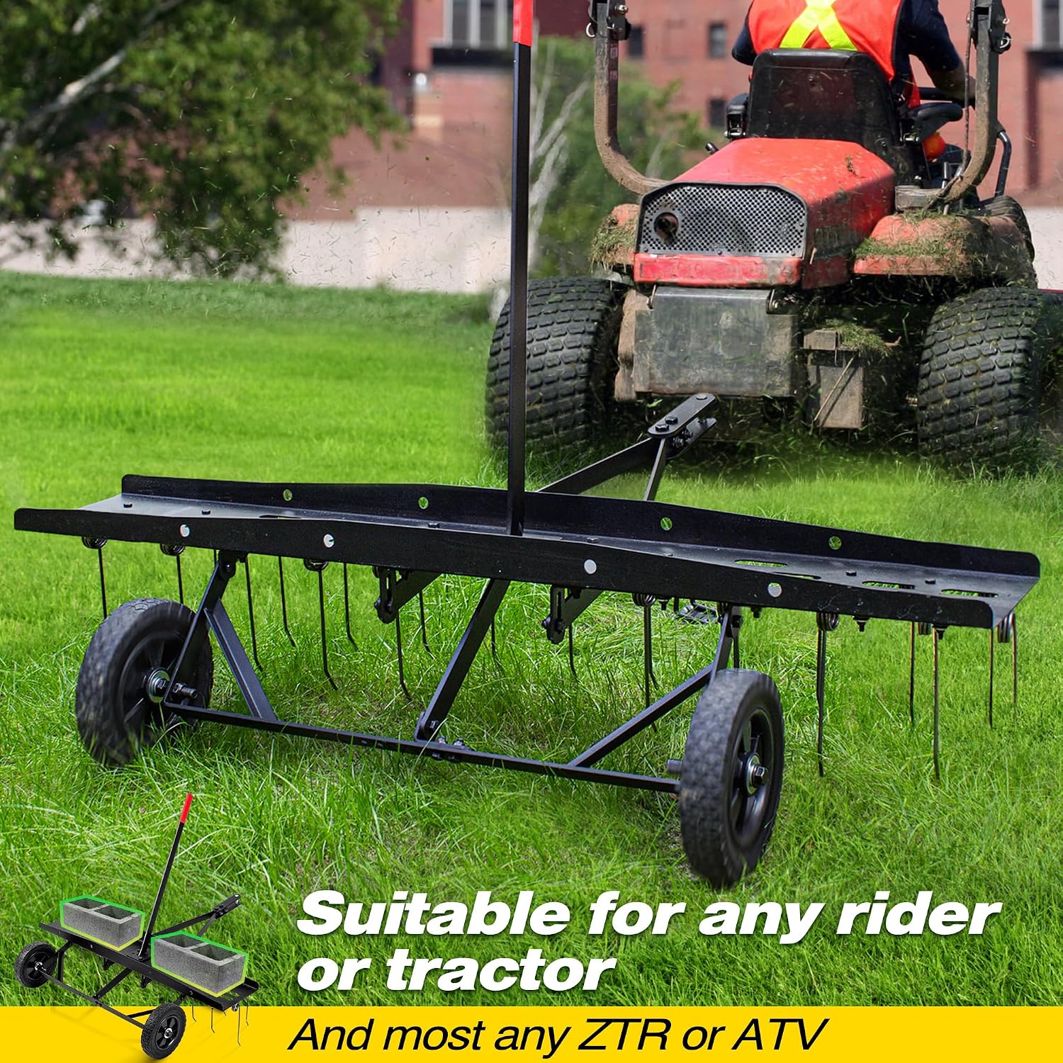 Tow Behind Lawn Dethatcher Rak - Gardening Yard Tools ulasan dan harga
