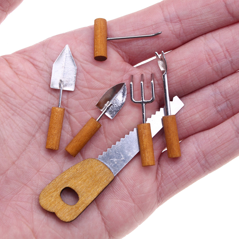 6Pcs/set Dollhouse Miniature S - Gardening Tools Kids Set ulasan dan harga
