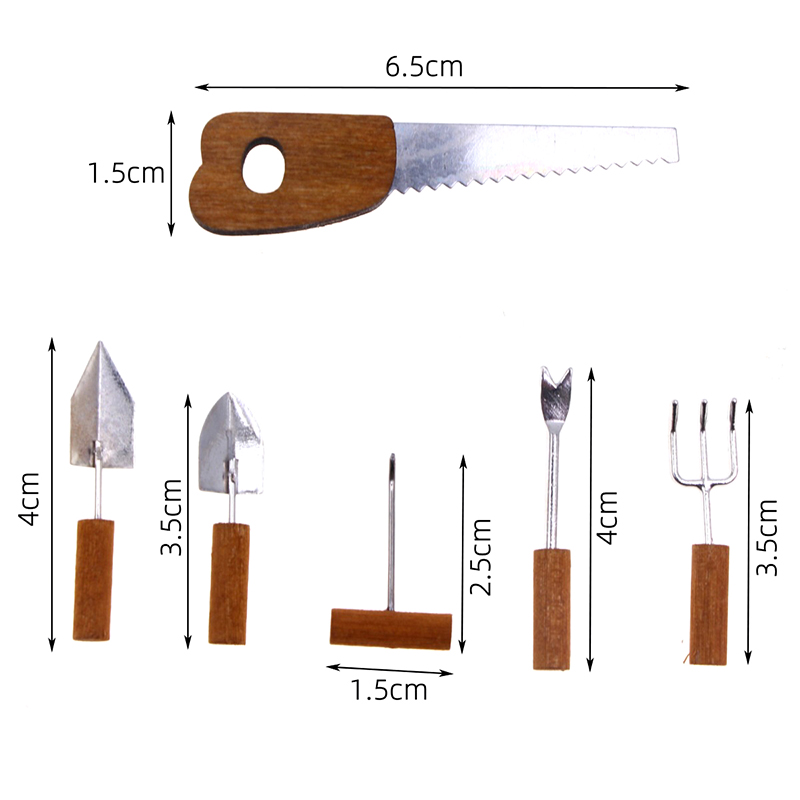 6Pcs/set Dollhouse Miniature S - Gardening Tools Kids Set ulasan dan harga