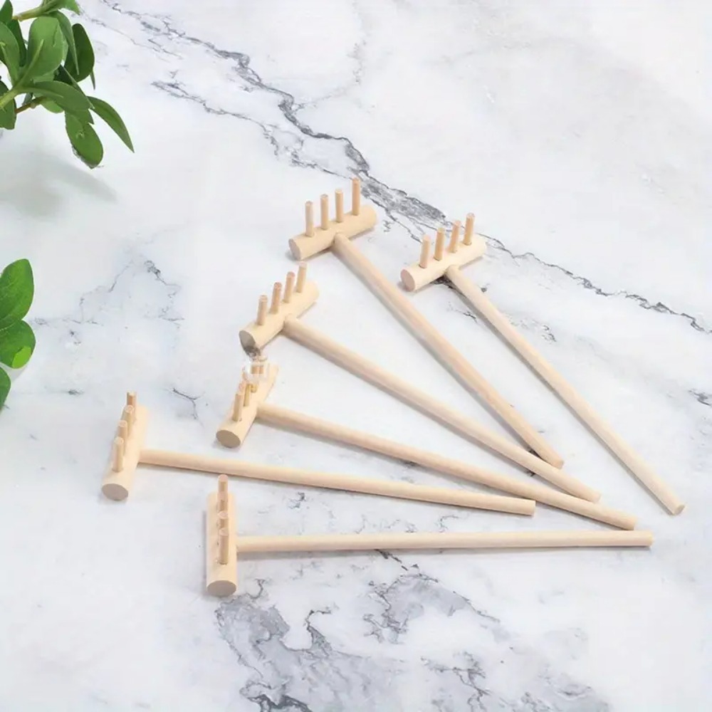 6pcs Mini Bamboo Rake Set for  - Zen Gardening Tools ulasan dan harga