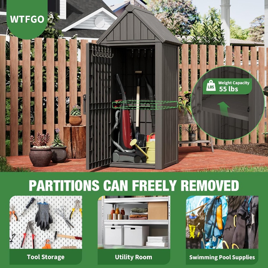 Vertical Outdoor Storage Shed: - Gardening Tools B&M ulasan dan harga