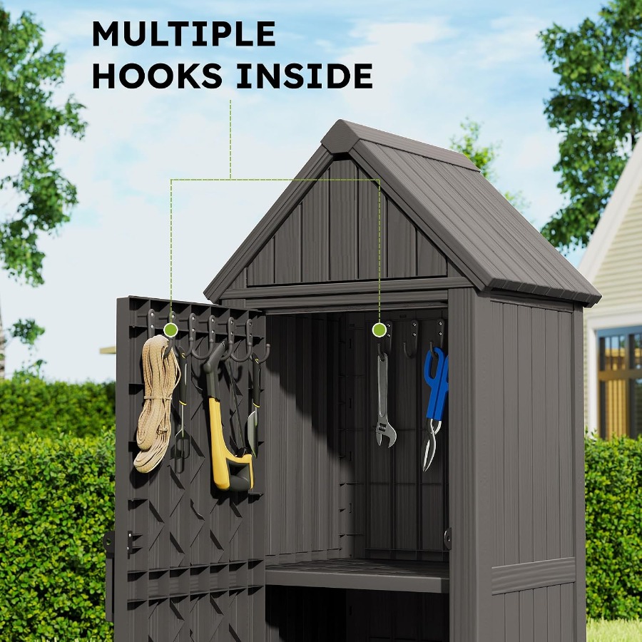 Vertical Outdoor Storage Shed: - Gardening Tools B&M ulasan dan harga