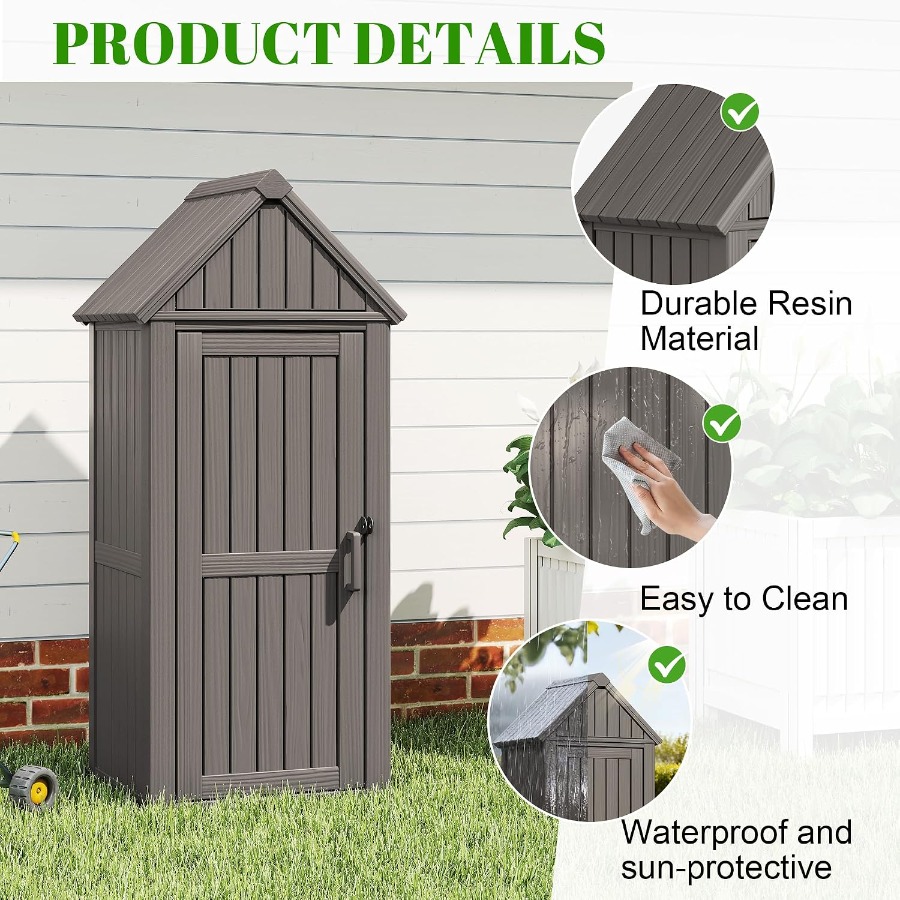 Vertical Outdoor Storage Shed: - Gardening Tools B&M ulasan dan harga