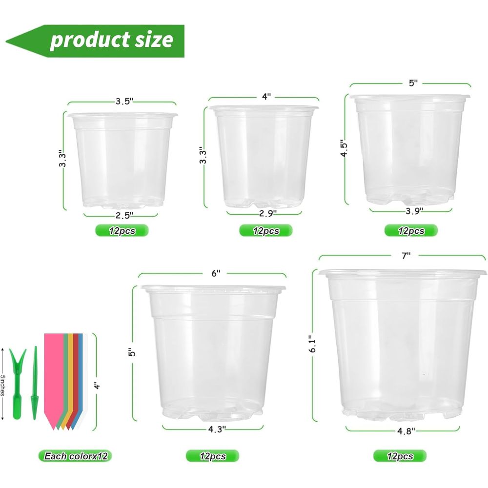 60-Pack Clear Plastic Nursery  - Gardening Tools Labeled ulasan dan harga